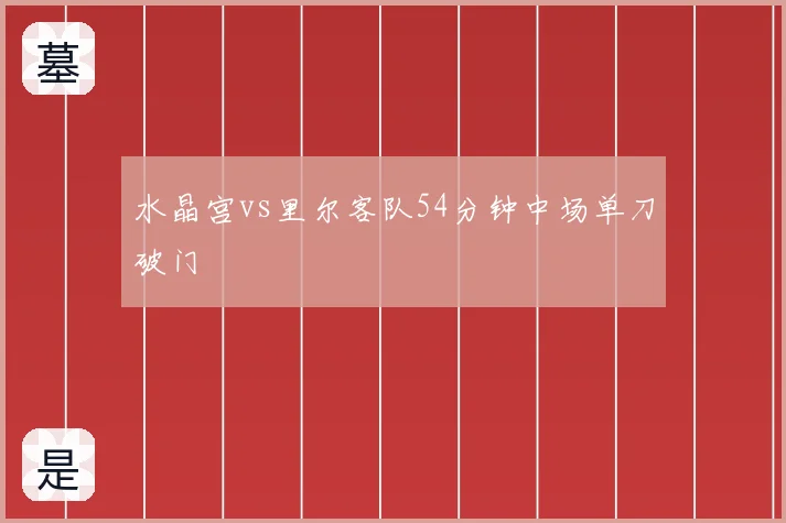 水晶宫vs里尔客队54分钟中场单刀破门
